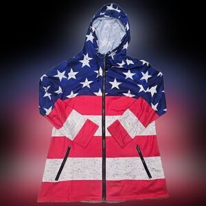 American flag hoodie.